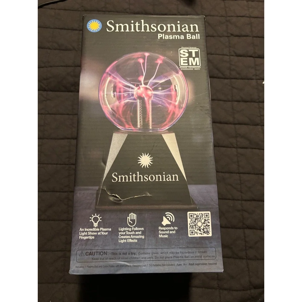 Smithsonian Plasma Ball STEM Physical Science Sound Responsive Light Show New
